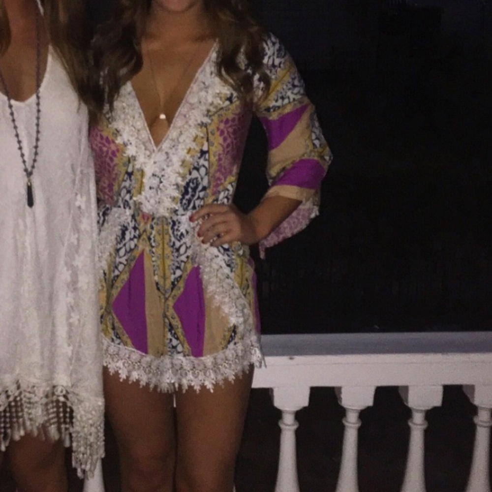 Patterned, Lace Romper